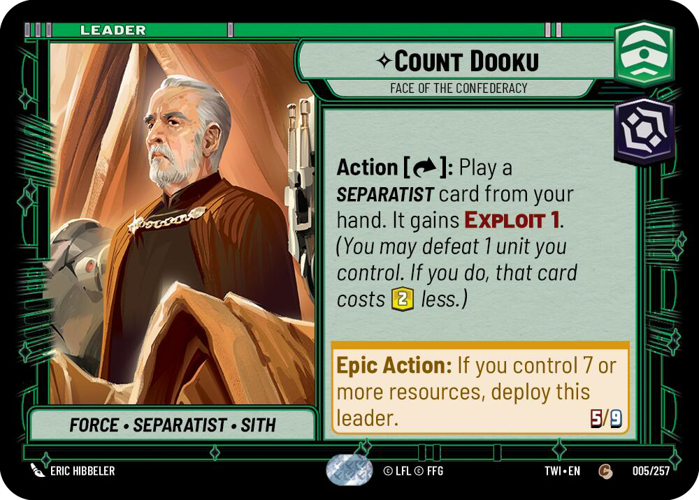 Count Dooku, Face of the Confederacy (TWI) Common