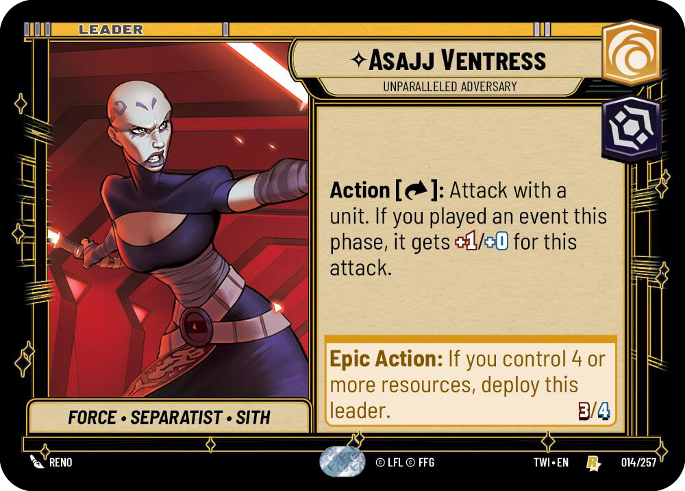 Asajj Ventress, Unparalleled Adversary (TWI) Rare