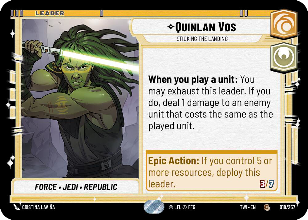 Quinlan Vos, Sticking the Landing (TWI) Common