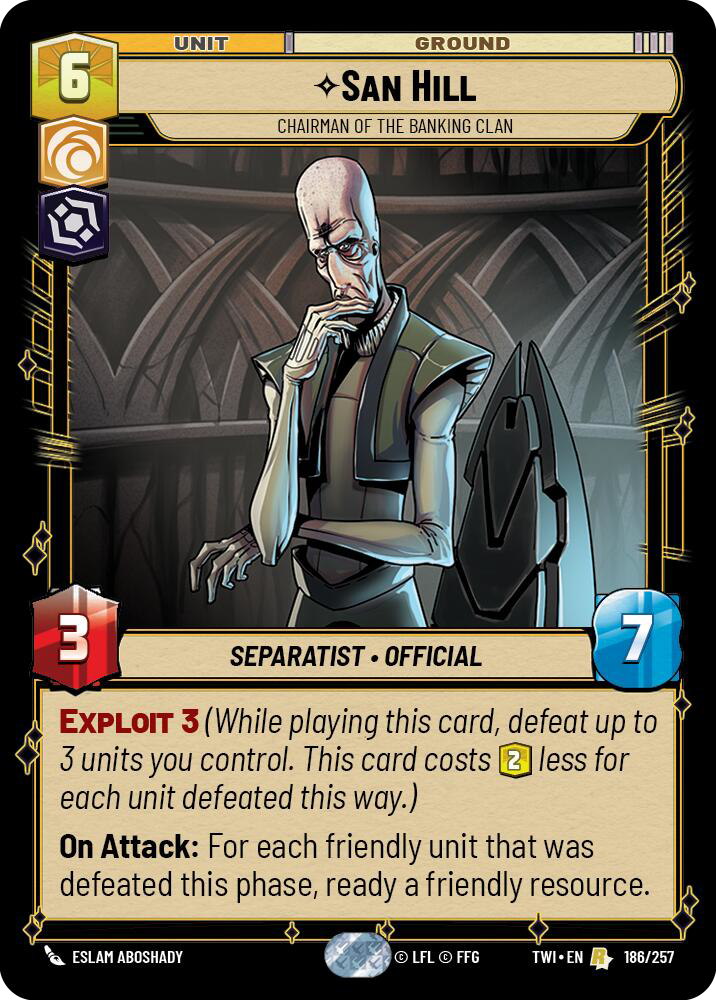 San Hill, Chairman of the Banking Clan (TWI) Rare