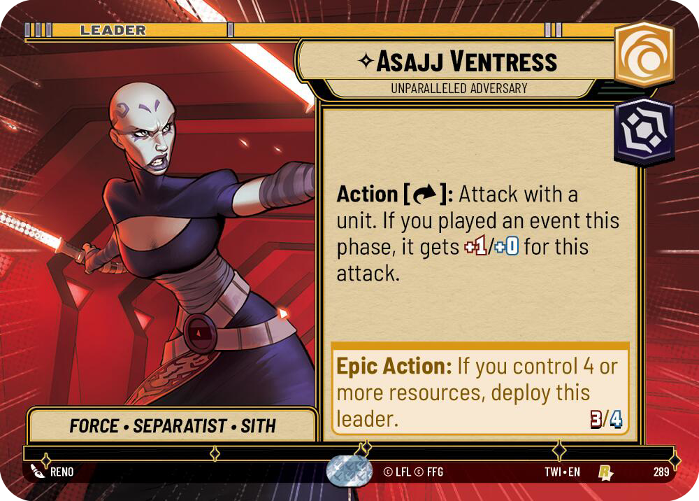 Asajj Ventress, Unparalleled Adversary (TWI) Rare