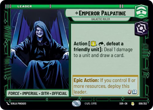 Emperor Palpatine, Galactic Ruler (SOR) Rare
