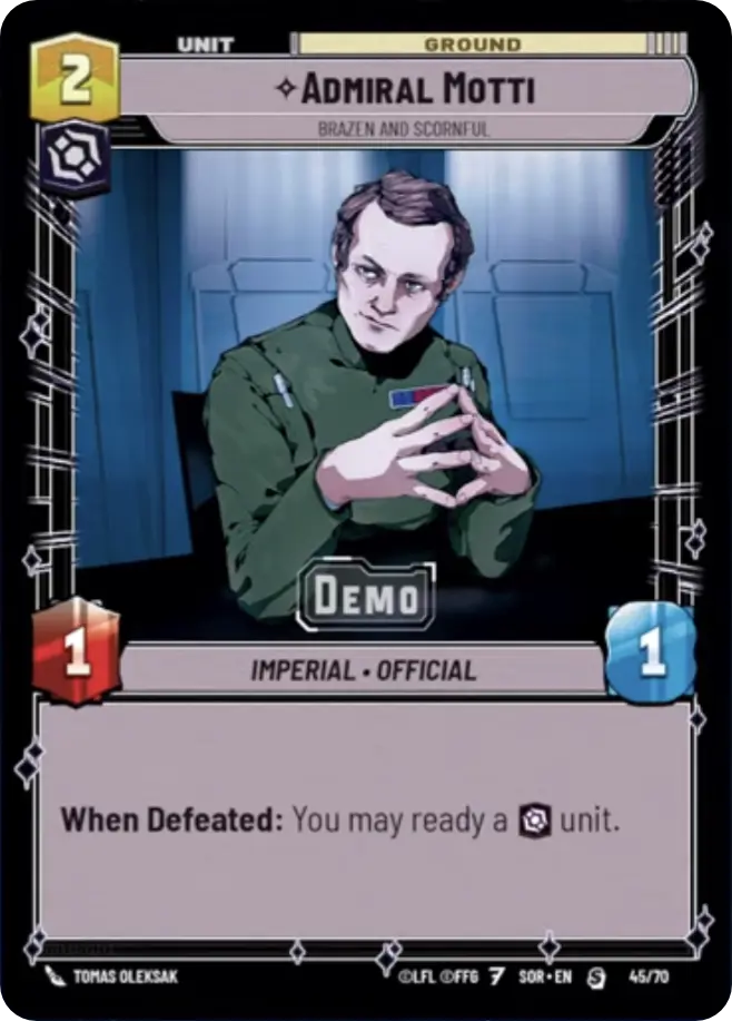 Admiral Motti, Brazen and Scornful (SOR) Special