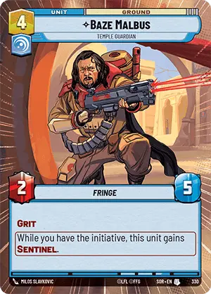 Baze Malbus, Temple Guardian (SOR) Uncommon