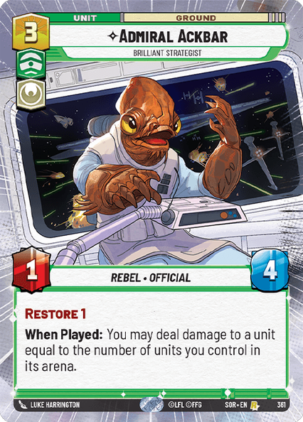 Admiral Ackbar, Brilliant Strategist (SOR) Rare