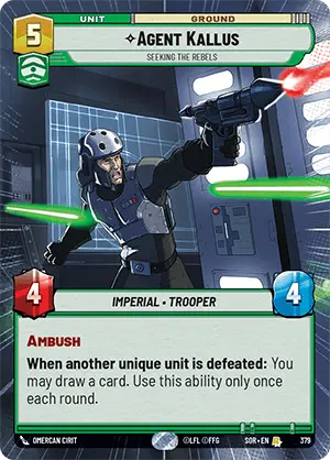 Agent Kallus, Seeking the Rebels (SOR) Rare