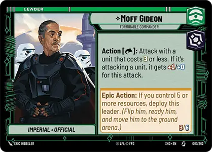 Moff Gideon, Formidable Commander (SHD) Special