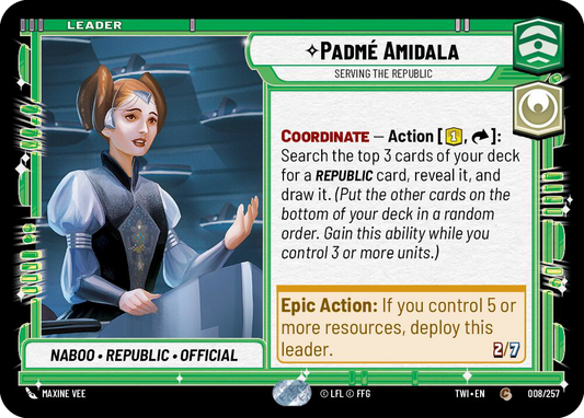 Padmé Amidala, Serving the Republic (TWI) Common