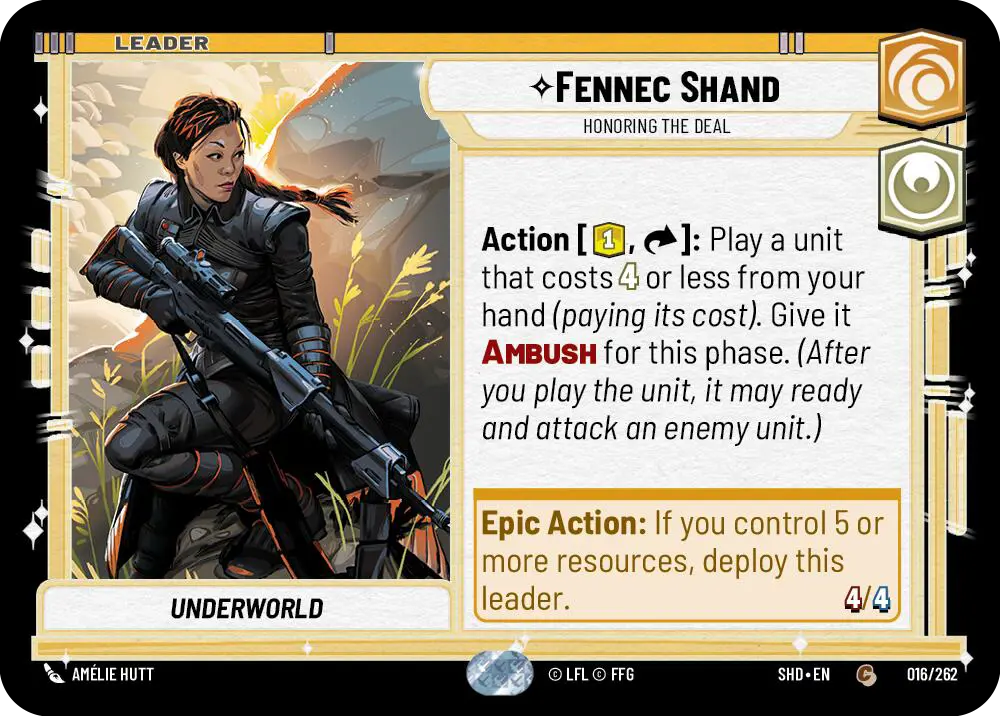 Fennec Shand, Honoring the Deal (SHD) Common