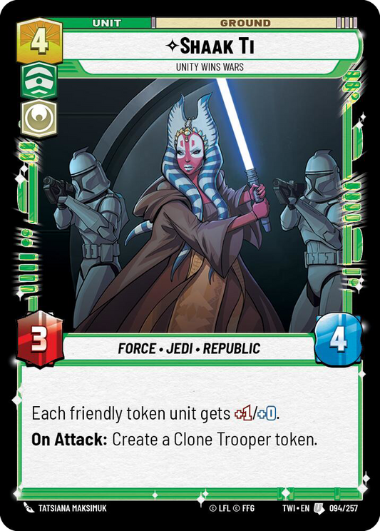 Shaak Ti, Unity Wins Wars (TWI) Uncommon