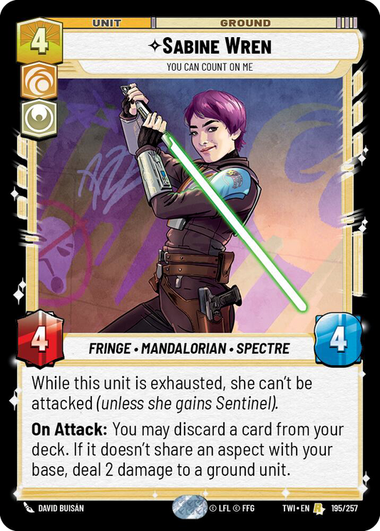 Sabine Wren, You Can Count On Me (TWI) Rare