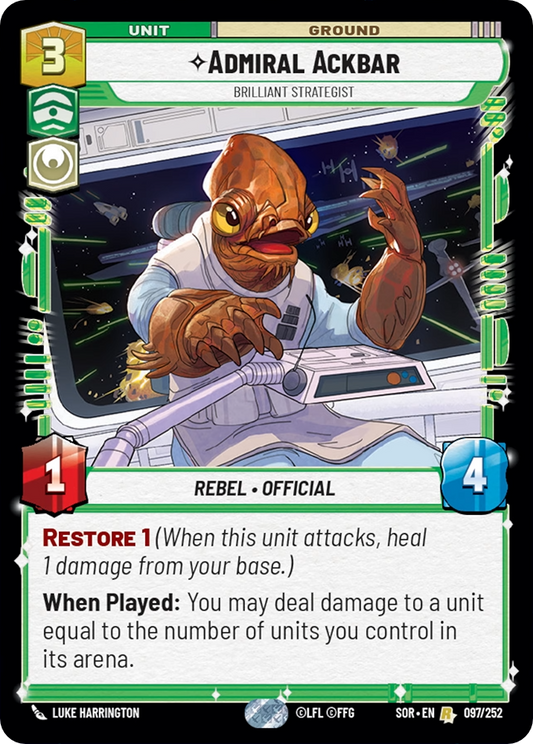 Admiral Ackbar, Brilliant Strategist (SOR) Rare