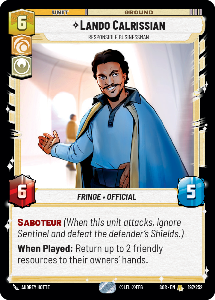 Lando Calrissian, Responsible Businessman (SOR) Rare
